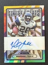 2024 Finest Finest Greats Autographs Marshall Faulk #FG-MF card
