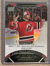 2022-23 Upper Deck Black Diamond Exquisite Collection Moments Martin Brodeur #ECM-BR card