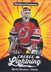 2024-25 Parkhurst Champions Crease Lightning Martin Brodeur #CL-23 card