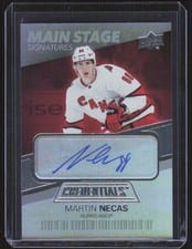 2021-22 Upper Deck Credentials Main Stage Signatures Martin Necas #BTS-MN card