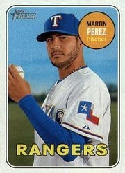 2018 Topps Heritage Base Set Martin Perez #420 card