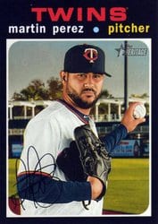 2020 Topps Heritage Base Set Martin Perez #309 card