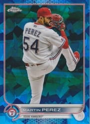 2022 Topps Chrome Update Sapphire Edition Base Set Martin Perez #US131 card