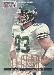 1991 Pro Set Base Set Marty Lyons #698 card
