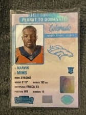 2023 Panini Contenders Permit to Dominate Marvin Mims #24 card