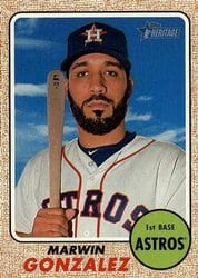 2017 Topps Heritage Base Set Marwin Gonzalez #143 card