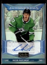 2024-25 O-Pee-Chee Platinum Blue Rainbow Autographs Mason Marchment #BA-MM card