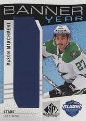 2025-26 SP Game Used 2024 Global Series Stars vs. Panthers Banner Year Relics Mason Marchment #BTGSF-MM card