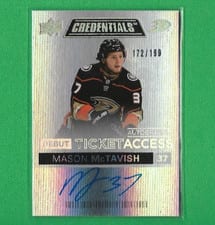 2021-22 Upper Deck Credentials Debut Ticket Access Autograph Mason McTavish #DTAA-MM card