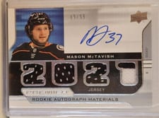 2021-22 Upper Deck Premier 2021 Premier Rookie Autograph Jersey Mason McTavish #PRA-MM card