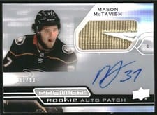 2021-22 Upper Deck Premier Horizontal Acetate Rookie Autograph Patch Mason McTavish #AHR-MM