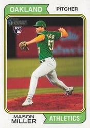 2023 Topps Heritage Base Set Mason Miller #510 card