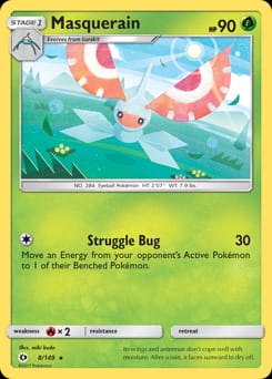 2017 Sun & Moon Masquerain #8 card