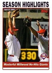 2004 Topps Base Set Masterful Millwood No-Hitter #333 card