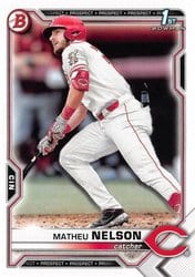 2021 Bowman Draft Base Set Matheu Nelson #BD-103 card
