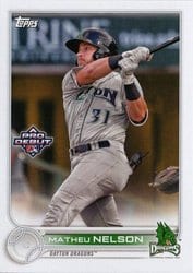 2022 Topps Pro Debut Base Set Matheu Nelson #PD-35 card