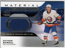 2020-21 SP Game Used Distinctions Materials Mathew Barzal #DM-MB card