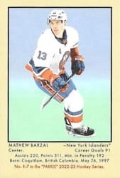 2022-23 Parkhurst Champions 51 Retros Mathew Barzal #R-7 card