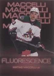 2022-23 Upper Deck Flourescence Gold Parallel Matias Maccelli #F-4 card