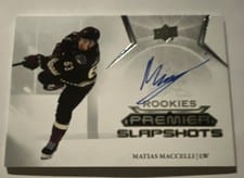 2022-23 Upper Deck Premier Premier Slapshots Autograph Rookies Matias Maccelli #PSAR-MM card