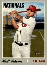 2019 Topps Heritage Base Set Matt Adams #618 card
