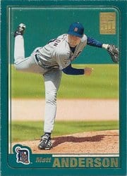 2001 Topps Base Set Matt Anderson #62 card