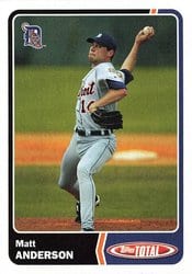 2003 Topps Total Base Set Matt Anderson #5 card