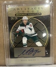 2022-23 Upper Deck Artifacts Aurum Signatures Matt Boldy #AS-BO card