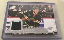 2022-23 Upper Deck Premier Premier Dynamic Imagery Rookies Jersey Matt Boldy #PDJR-BO card