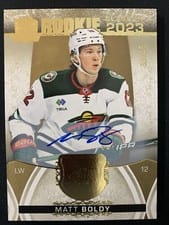 Matt Boldy 2022-23 Upper Deck The Cup Rookie Class of 2023 Gold Foil Autograph Parallel card