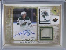 2022-23 Upper Deck Ultimate Collection Ultimate Displays Autograph Jersey Matt Boldy #UDA-BO card