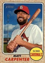 2017 Topps Heritage Base Set Matt Carpenter #381 card