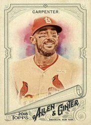2018 Topps Allen & Ginter Base Set Matt Carpenter #71 card