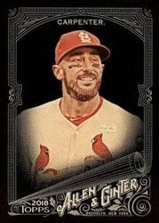 2018 Topps Allen & Ginter X Base Set Matt Carpenter #71 card