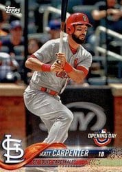 2018 Topps Opening Day Base Set Matt Carpenter #187 card