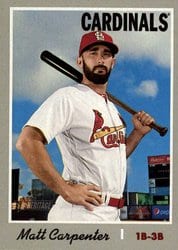 2019 Topps Heritage Base Set Matt Carpenter #438 card