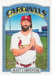 2021 Topps Heritage Base Set Matt Carpenter #677 card