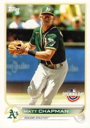 2022 Topps Opening Day Base Set Matt Chapman #92 card