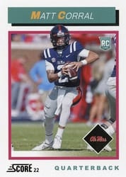 2022 Score 1992 Throwback Rookie Matt Corral #TB2 card
