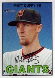 2016 Topps Heritage Base Set Matt Duffy #220 card