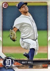 2018 Bowman Prospects Matt Hall #BP80 card