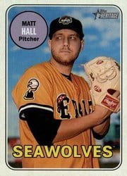 2018 Topps Heritage Minor League Base Set Matt Hall #43 card