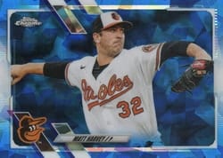 2021 Topps Chrome Update Sapphire Edition Base Set Matt Harvey #US87 card