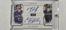 2024 Topps Definitive Collection Dual Autographs Matt Holliday / Kris Bryant #DAC-BH card