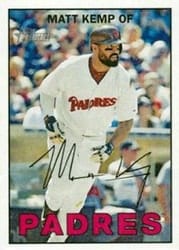 2016 Topps Heritage Base Set Matt Kemp #449b card