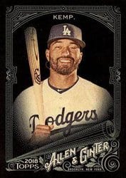 2018 Topps Allen & Ginter X Base Set Matt Kemp #101 card