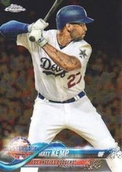 2018 Topps Chrome Update Base Set Matt Kemp #HMT72 card