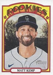 2021 Topps Heritage Base Set Matt Kemp #348 card
