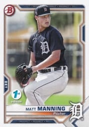 2021 Bowman 1st Edition Base Set Matt Manning #BP-111 card
