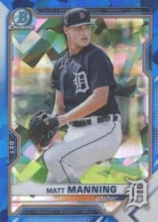 2021 Bowman Sapphire Edition Base Set Matt Manning #BCP-111 card